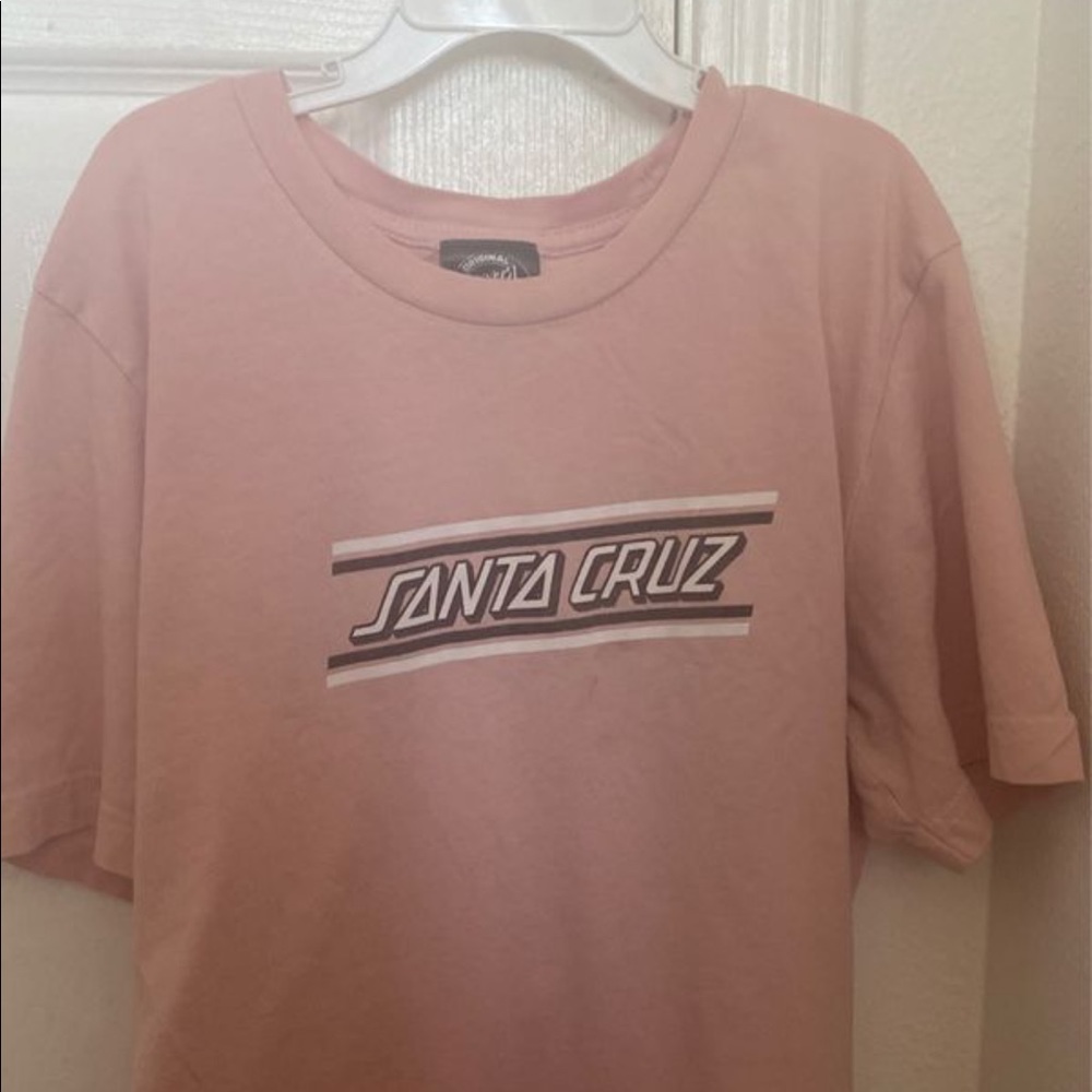 Pink Santa Cruz Checkered Dot T shirt